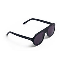 Satin Black Sunglasses In Brown Shade