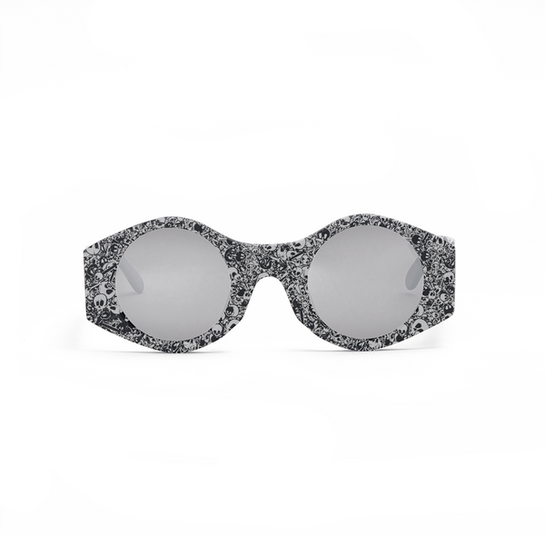 Skeletal Sunglasses for Women in White Shade